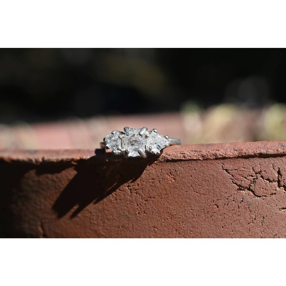 Engagement rings, raw diamond ring, raw stone ring, alternative engageme… - Picture 5 of 7